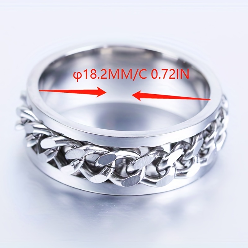 Men's Rotatable Stainless Steel Single Ring